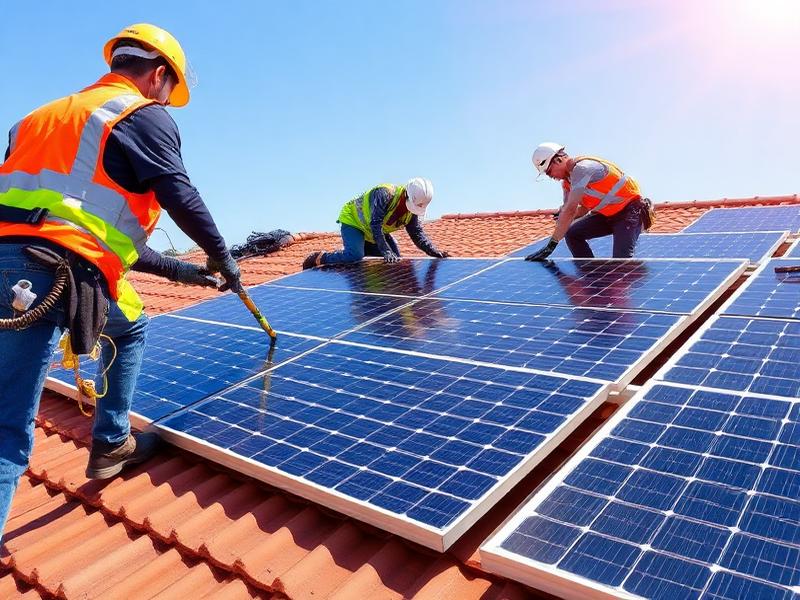 Professional solar installation process